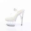 Pleaser - ADORE708MLS Ankle strap sandal - White/Transparent Product image